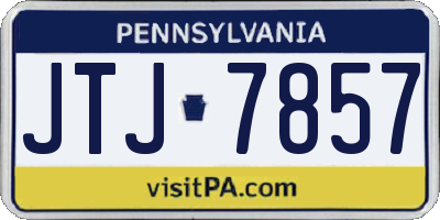 PA license plate JTJ7857