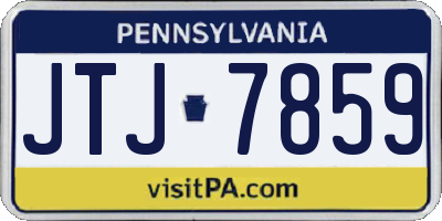 PA license plate JTJ7859