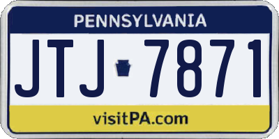 PA license plate JTJ7871