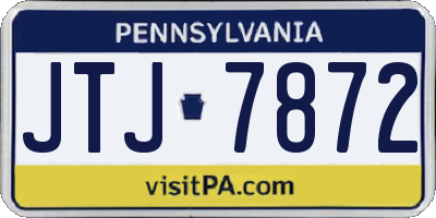 PA license plate JTJ7872