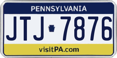 PA license plate JTJ7876