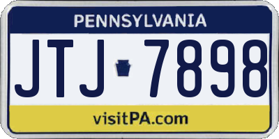 PA license plate JTJ7898