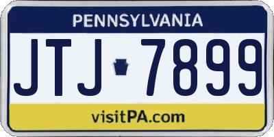 PA license plate JTJ7899