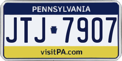 PA license plate JTJ7907