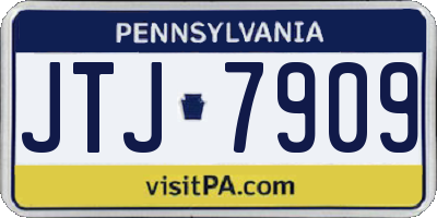 PA license plate JTJ7909