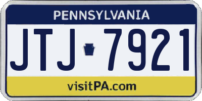 PA license plate JTJ7921