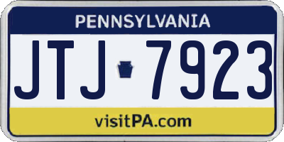 PA license plate JTJ7923