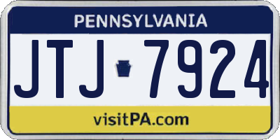PA license plate JTJ7924