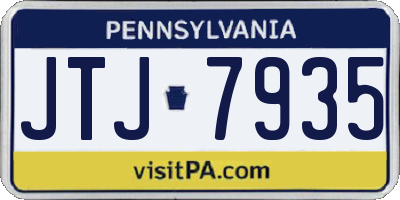 PA license plate JTJ7935