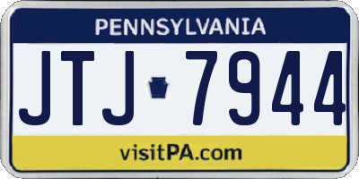 PA license plate JTJ7944