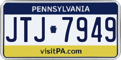 PA license plate JTJ7949