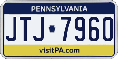 PA license plate JTJ7960
