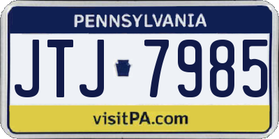 PA license plate JTJ7985
