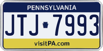 PA license plate JTJ7993