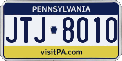 PA license plate JTJ8010