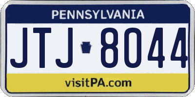 PA license plate JTJ8044