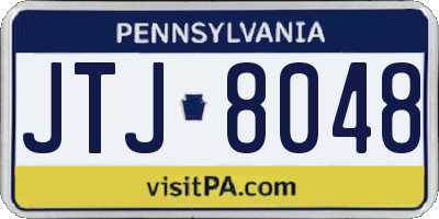 PA license plate JTJ8048