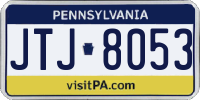 PA license plate JTJ8053