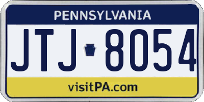 PA license plate JTJ8054