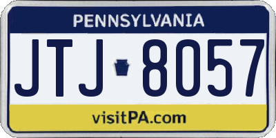 PA license plate JTJ8057