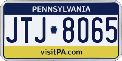 PA license plate JTJ8065