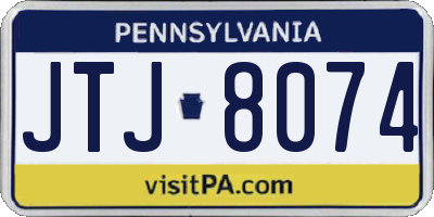PA license plate JTJ8074