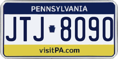 PA license plate JTJ8090
