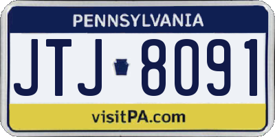 PA license plate JTJ8091