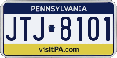 PA license plate JTJ8101