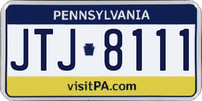 PA license plate JTJ8111