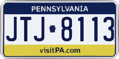 PA license plate JTJ8113