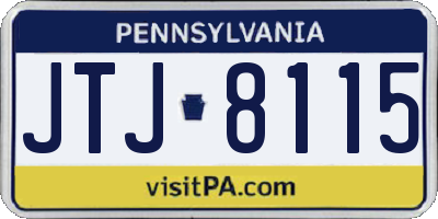 PA license plate JTJ8115