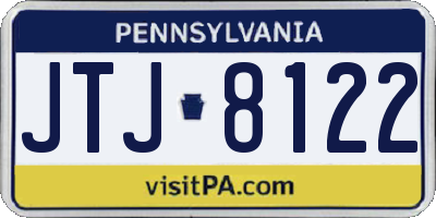 PA license plate JTJ8122