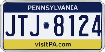 PA license plate JTJ8124