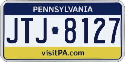 PA license plate JTJ8127