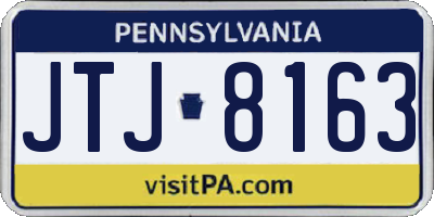 PA license plate JTJ8163