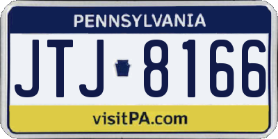 PA license plate JTJ8166