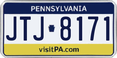 PA license plate JTJ8171