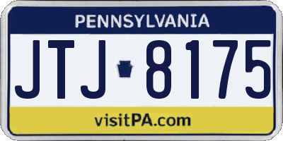 PA license plate JTJ8175
