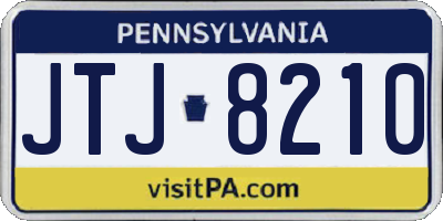 PA license plate JTJ8210