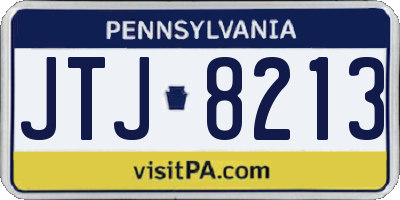 PA license plate JTJ8213