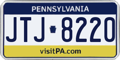 PA license plate JTJ8220