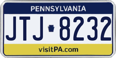 PA license plate JTJ8232
