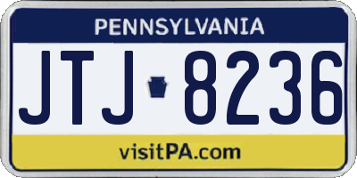 PA license plate JTJ8236