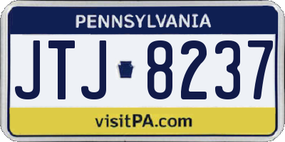PA license plate JTJ8237