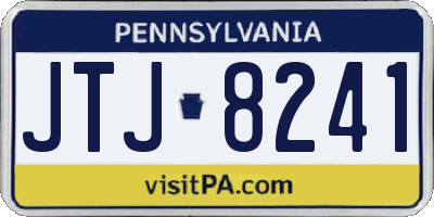 PA license plate JTJ8241
