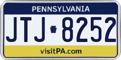 PA license plate JTJ8252