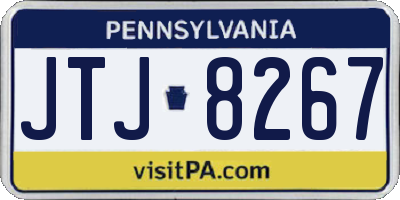 PA license plate JTJ8267