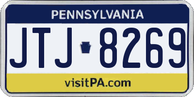 PA license plate JTJ8269