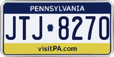 PA license plate JTJ8270